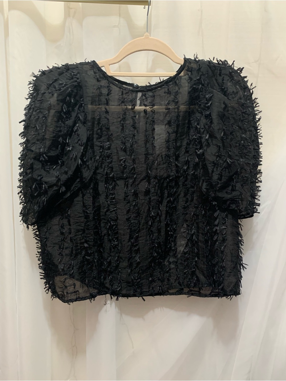 Zara Ruffle Feathered Top